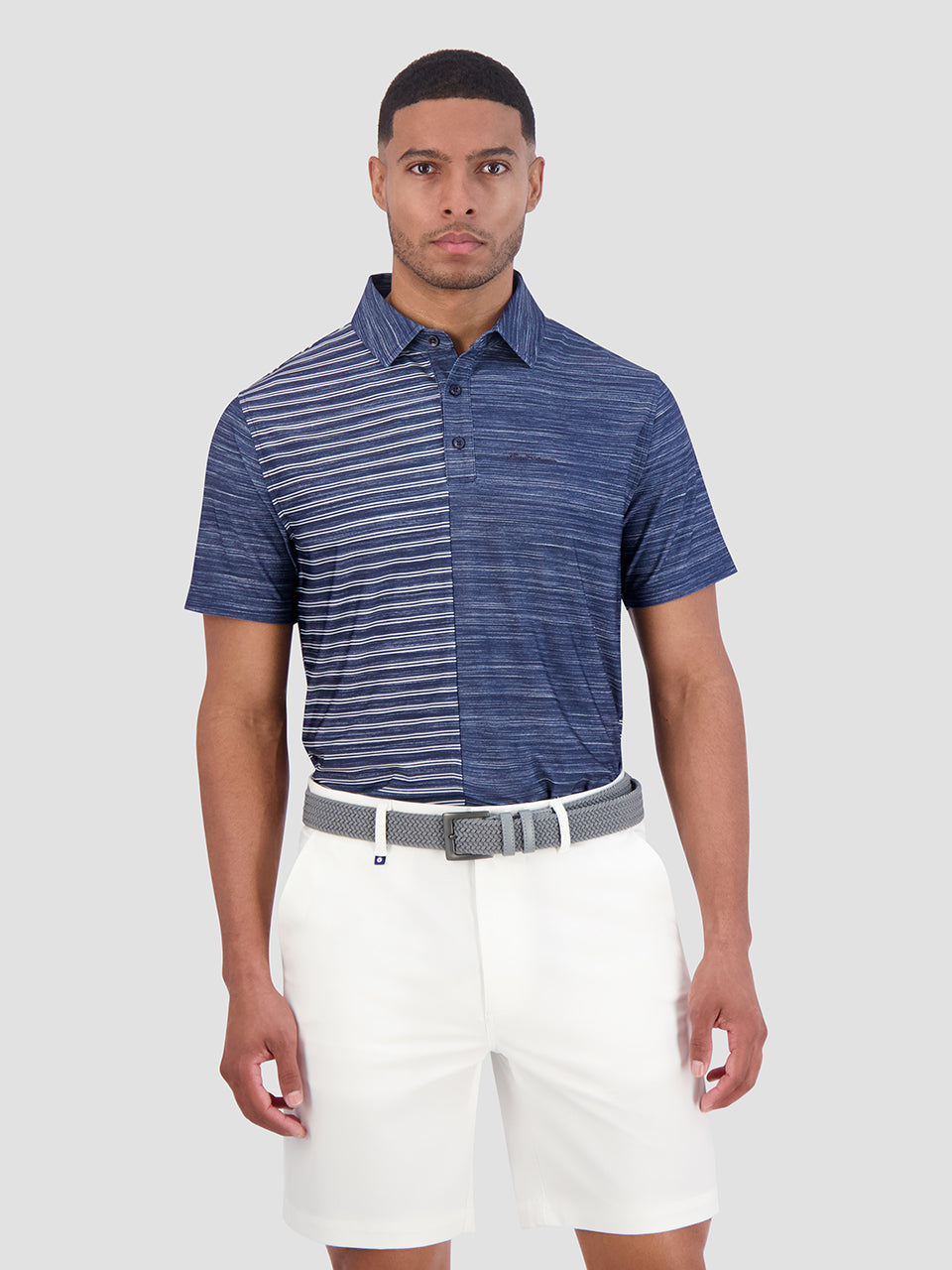 Polos Ben Sherman Melange Stripes Color Block Tech Jersey Sports Fit Bleu Marine | YVX-97869282